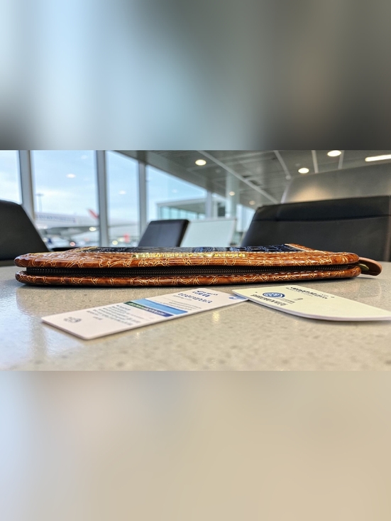 Samantha Brown Faux Crocodile Embossed Passport Travel Wallet Organizer - Picture 9 of 12